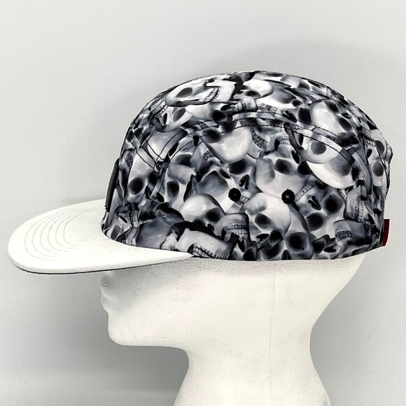 Entree LS Authentic Skull Print 5-Panel Cap Hat Adjustable Leather Strap - Picture 4 of 16